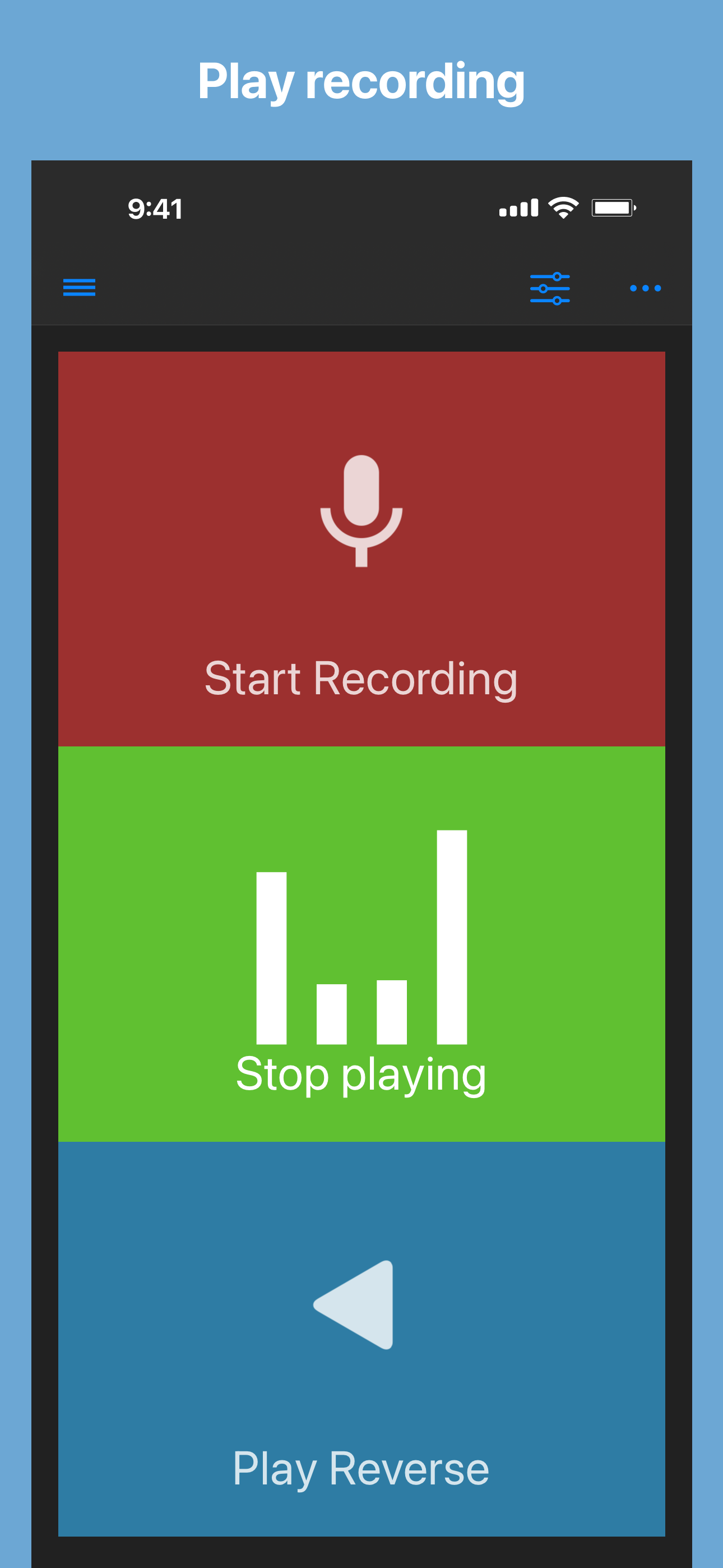 Playing audio recording normally